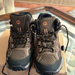 Merrell Moab 2 Low LACE Hiking Sneaker, BARK Brown, 13 Wide US Unisex Big_Kid